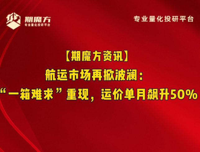 【期魔方资讯】航运市场再掀波澜：“一箱难求”重现，运价单月飙升50%|魔方商学院