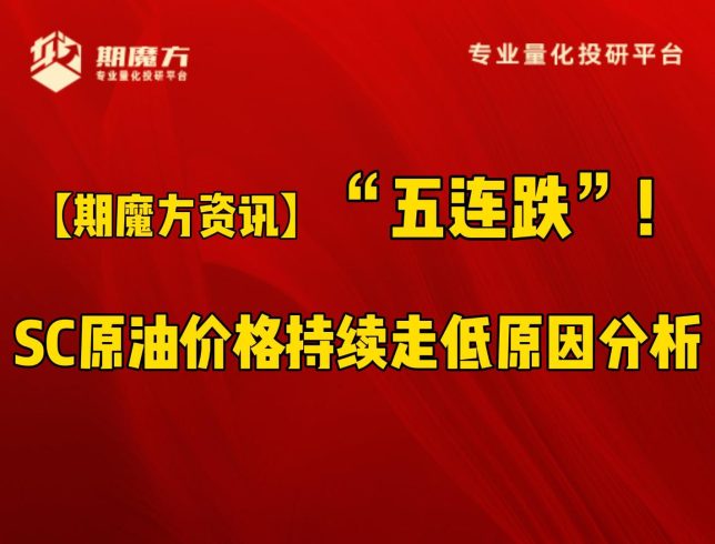 【期魔方资讯】“五连跌”！SC原油价格持续走低原因分析|魔方商学院