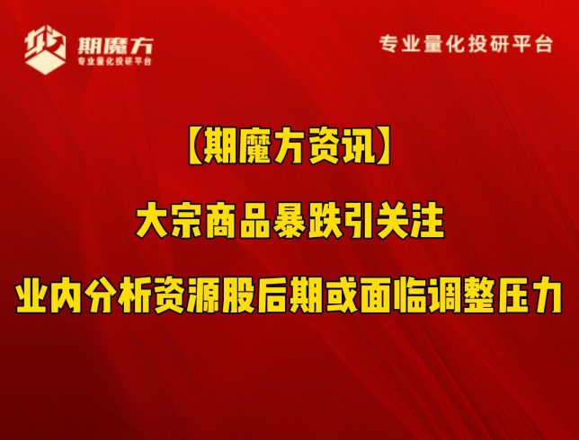 【期魔方资讯】大宗商品暴跌引关注，业内分析资源股后期或面临调整压力|魔方商学院