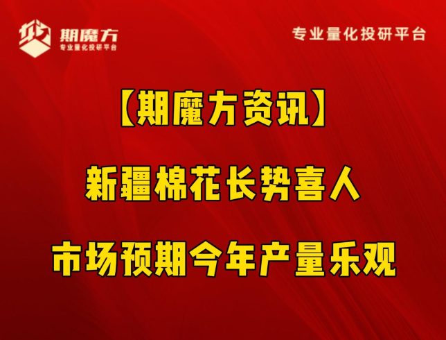 【期魔方资讯】新疆棉花长势喜人，市场预期今年产量乐观|魔方商学院