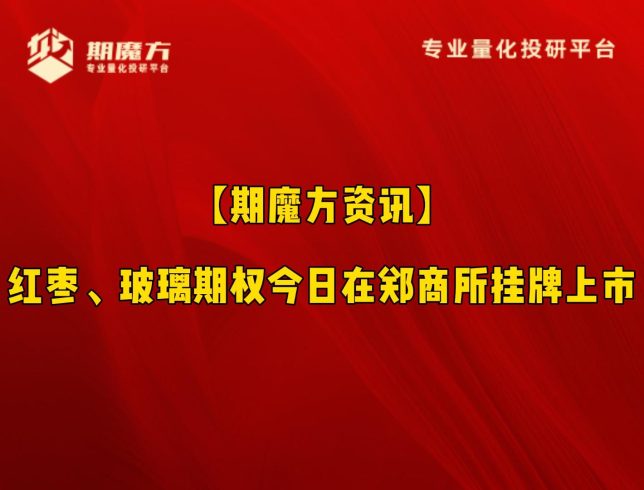 【期魔方资讯】红枣、玻璃期权今日在郑商所挂牌上市|魔方商学院