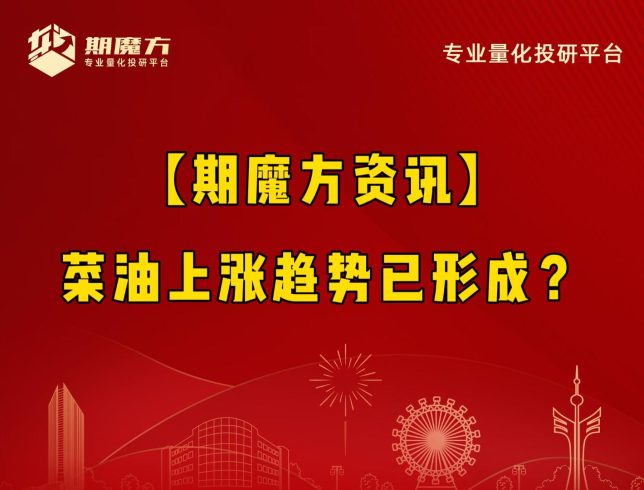 【期魔方资讯】菜油上涨趋势已形成？|魔方商学院