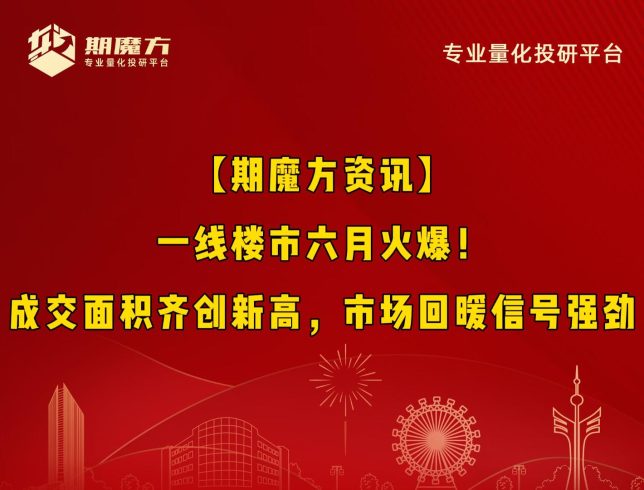【期魔方资讯】一线楼市六月火爆！成交面积齐创新高，市场回暖信号强劲|魔方商学院